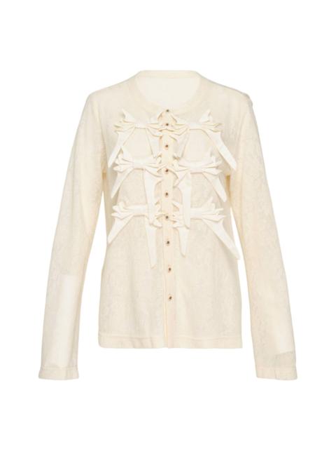 RENLI SU Long Sleeve Bow Cardigan