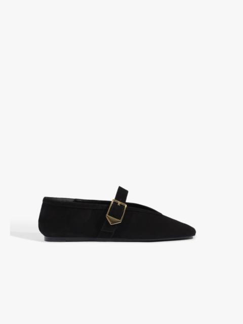 SCHUTZ Vick Buckle Suede Ballet Flat