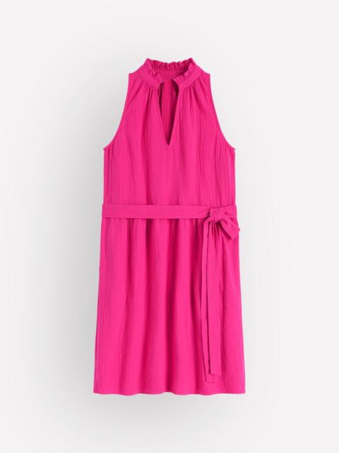 BODEN Viv Double Cloth Short Dress-Pink Peony