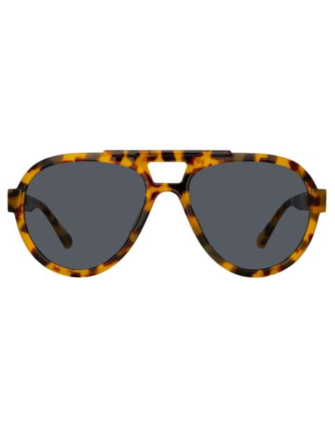 LINDA FARROW 'JURGEN' TORTOISE SHELL SUNGLASSES