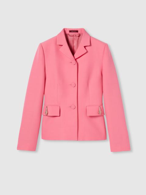 GUCCI Crêpe wool silk jacket with tiger