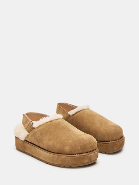 STEVE MADDEN MELLOW FAUX FUR COGNAC SUEDE