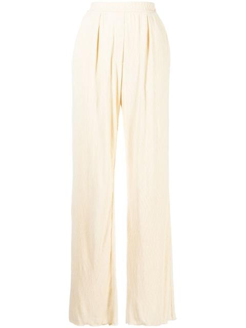 plissÃ© straight-leg trousers