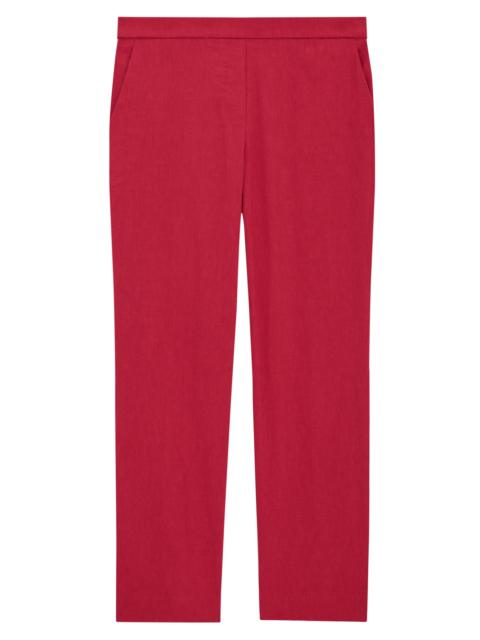 Theory Women's Treeca Linen Pull-On Crop Pants - Cherry