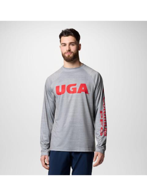 Columbia Men's Collegiate PFG Terminal Tackle Heather Long Sleeve Shirt - Georgia