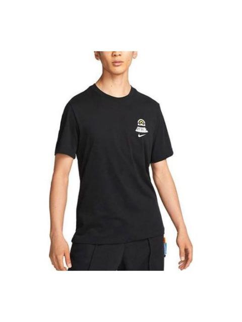 Nike Men's Nike SS22 Lebron Dri-fit Back Animal Printing Round Neck Short Sleeve Black T-Shirt DR7648-010
