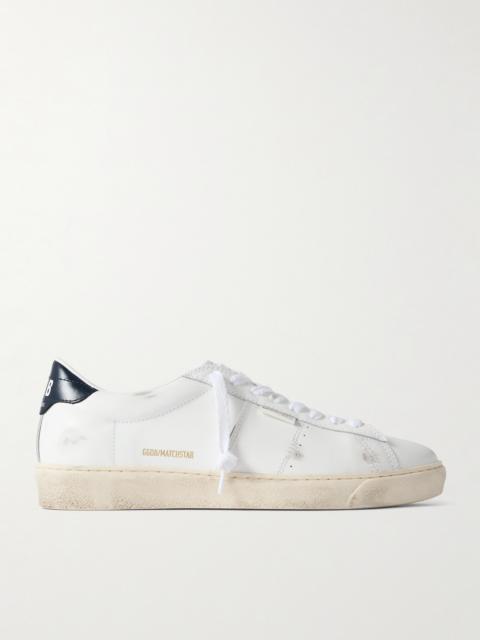 Golden Goose Matchstar Distressed Leather Sneakers