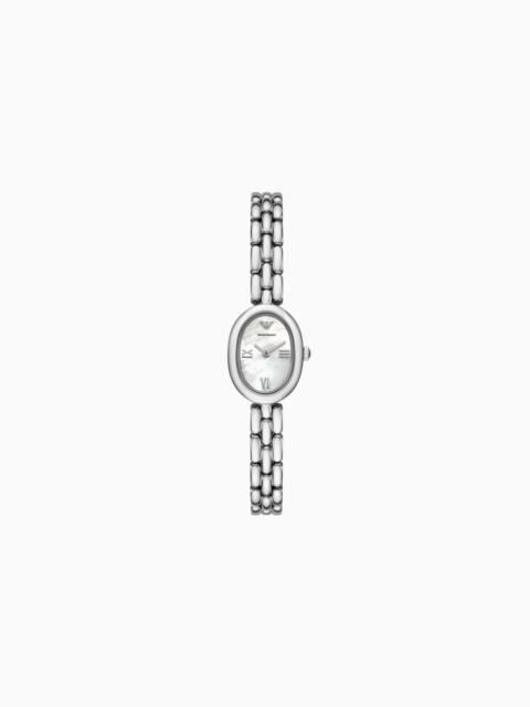 EMPORIO ARMANI TWO-HAND STAINLESS STEEL WATCH