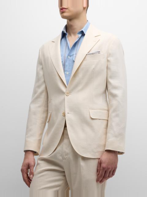 Men's Linen and Wool Solid Suit