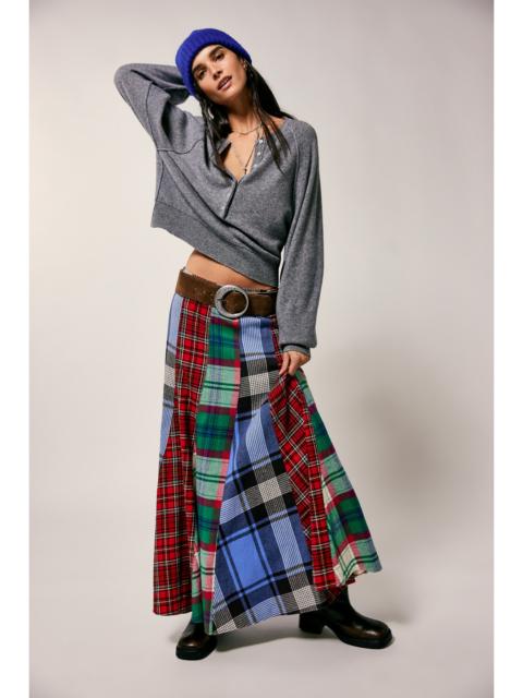 FREE PEOPLE Maizie Plaidwork Maxi Skirt