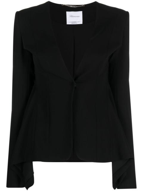 draped single-breasted cady blazer