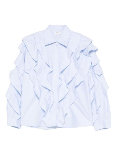 Sandro ruffled cotton shirt