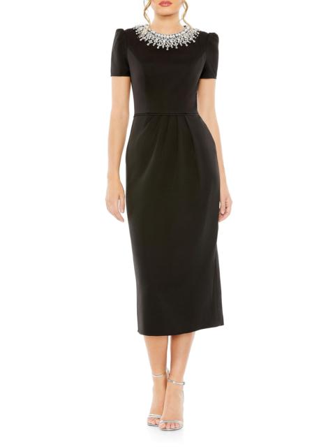 MAC DUGGAL Women's Crystal-Embellished Sheath Midi-Dress - Black