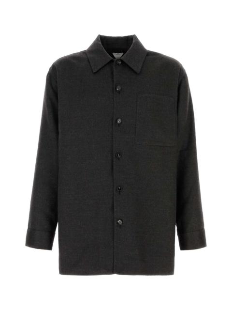 Bottega Veneta Dark Grey Flannel Shirt Charcoalmelange Exterior: Cashmere Silk Camicie