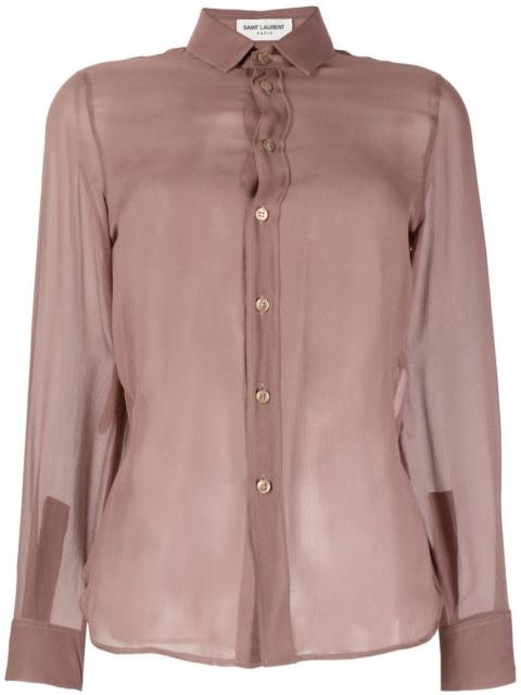SAINT LAURENT semi-sheer long-sleeve shirt