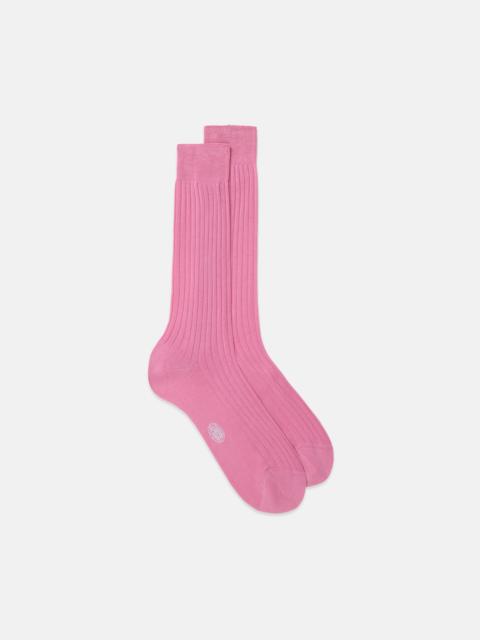 J. PRESS MADE-IN-ITALY PINK COTTON MID-CALF SOCKS