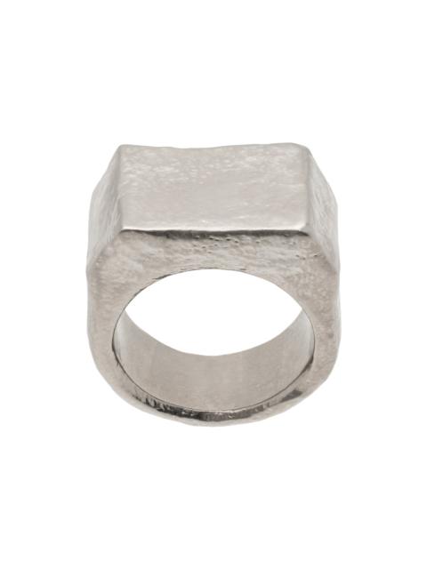MM6 Maison Margiela Silver Metal Chiseled Ring