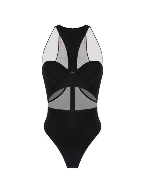 ELISABETTA FRANCHI cut-out tulle bodysuit