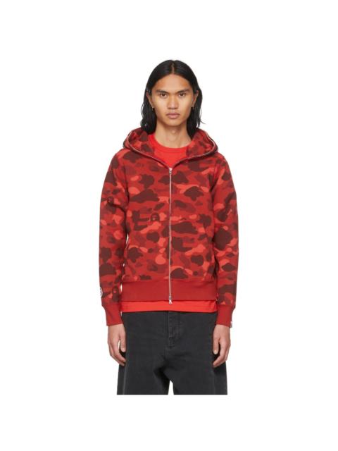 A BATHING APE® Red Camo Shark Hoodie