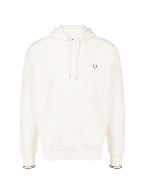 logo-embroidered drawstring hoodie
