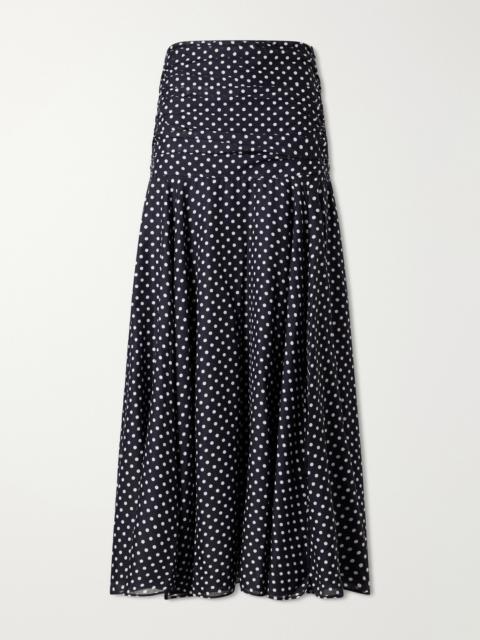 Charo Ruiz Senda Polka-dot Cotton-blend Maxi Skirt