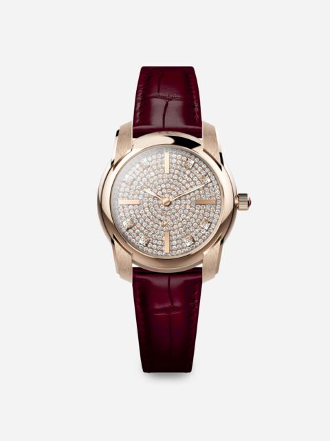 Dolce & Gabbana DG7 Pavé red gold watch