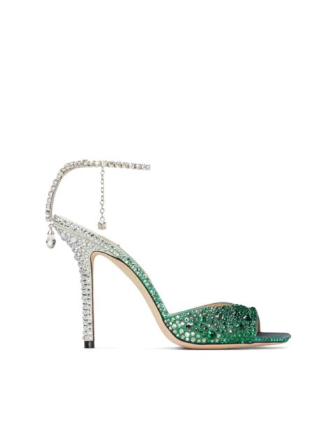 Saeda 100mm crystal-strap sandals