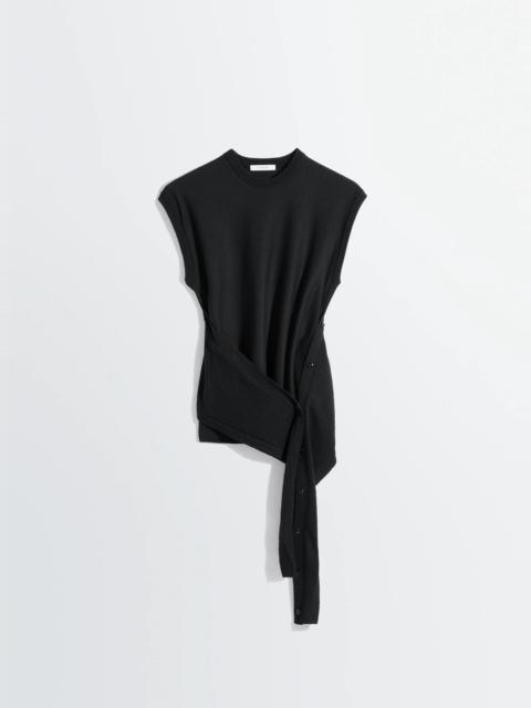 SLEEVELESS BUTTONED TOP IN MERINO BLEND