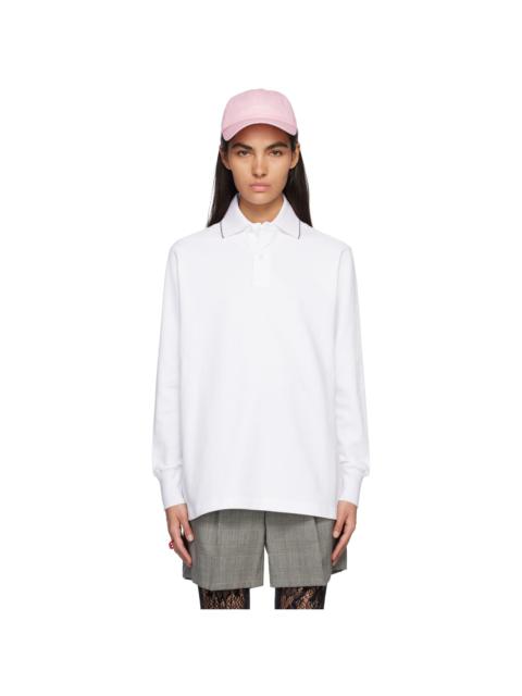 We11done White Scalloped Edge Polo
