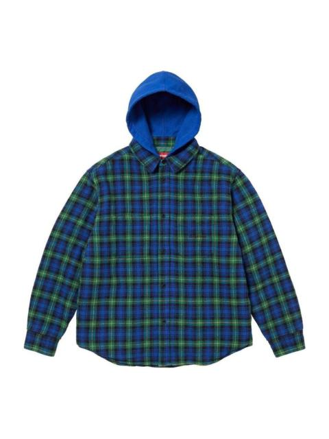 Supreme Tartan Flannel Hooded Shirt 'Blue' SUP-FW23-232