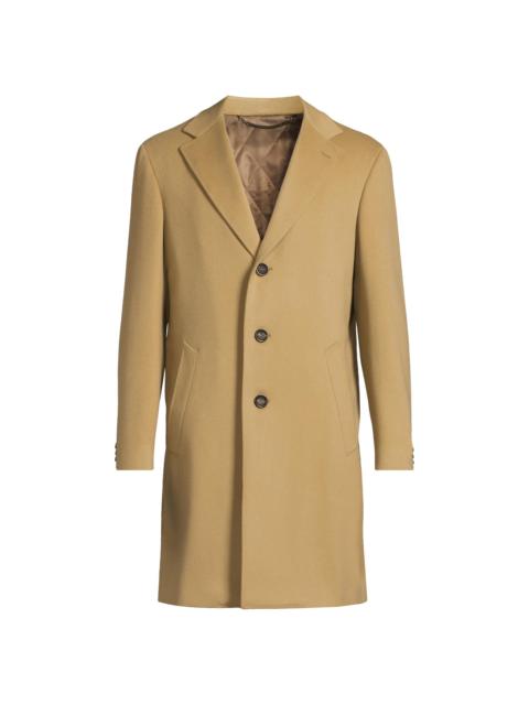 Canali Men's Basic Wool-Cashmere Topcoat - Tan