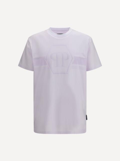 PHILIPP PLEIN Round neck T-shirt jacquard Hexagon Line
