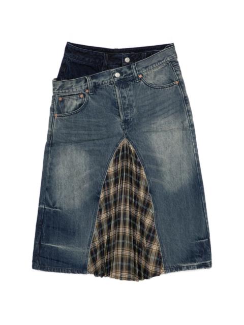 Andersson Bell Pleated Combo Flipped Demin skirt