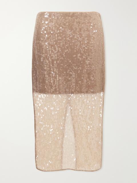 VERONICA BEARD Allora Sequined Chiffon Midi Skirt
