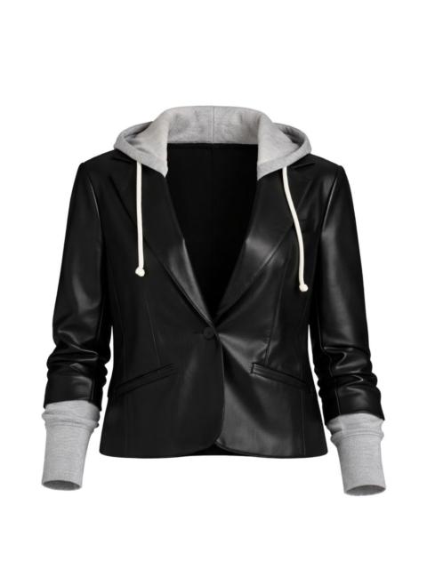 Cinq à Sept Le Petit Hooded vegan leather jacket