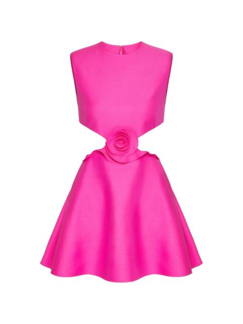 Valentino rose-appliquÃ© cut-out minidress