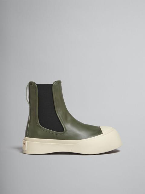Marni GREEN LEATHER PABLO CHELSEA BOOT