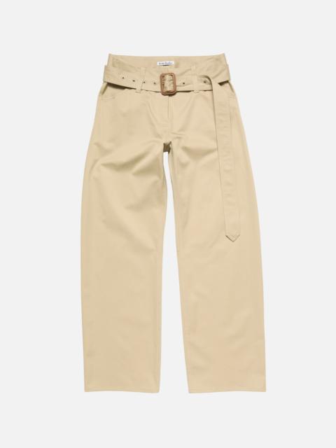 Acne Studios Twill trousers with belt - Pale beige