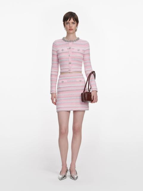 self-portrait Pink Textured Cardigan