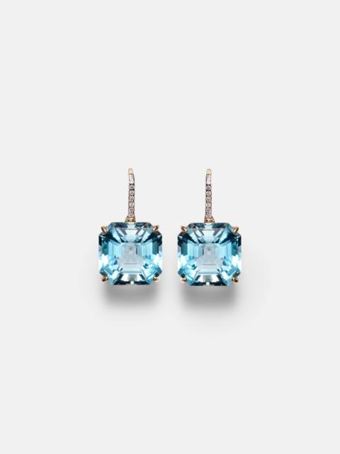 MATEO 14kt gold earrings with topaz and diamonds