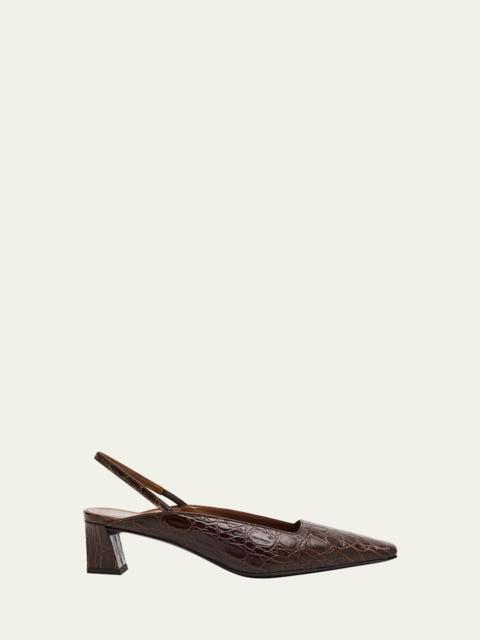 Giuseppe Zanotti Morpheus Croc-Printed Leather Slingback Pumps