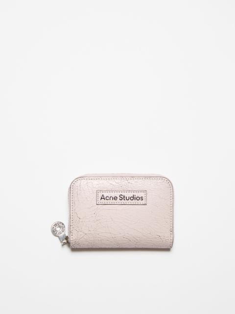 Leather zip wallet - Pastel pink
