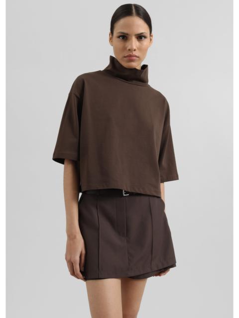 The Frankie Shop Reza Cropped Tee - Brown