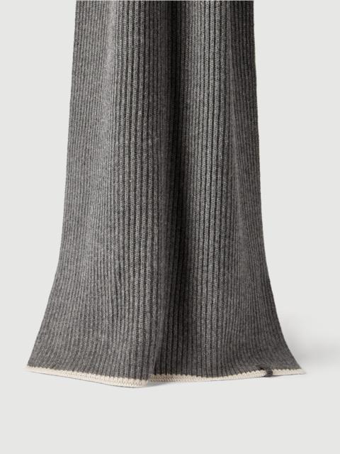 Brunello Cucinelli Cashmere English rib knit scarf with monili