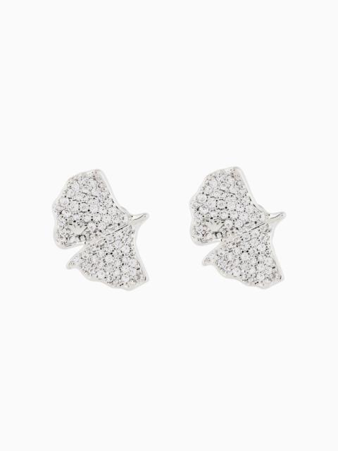 EMPORIO ARMANI SILVER-TONE BRASS STUD EARRINGS