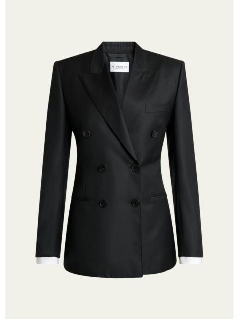 Givenchy Double-Breasted Pinstripe Wool Jacket