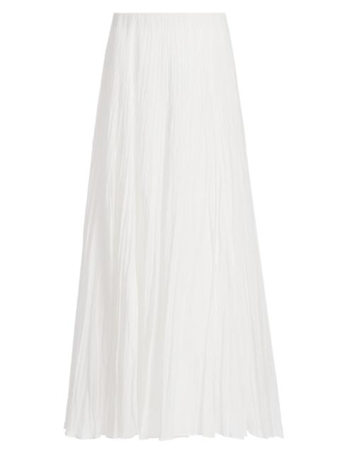 Vince Women's Crinkled Cotton-Blend Maxi Skirt - Off White
