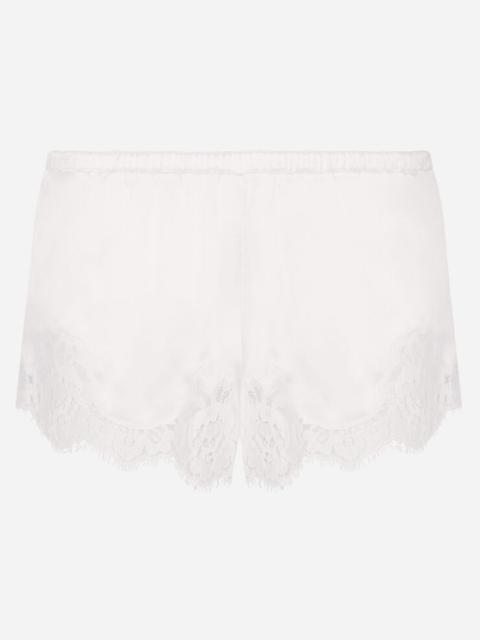 Dolce & Gabbana Shorts in satin with lace
