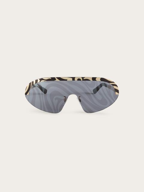 PUCCI MARMO DETAIL MASK SUNGLASSES