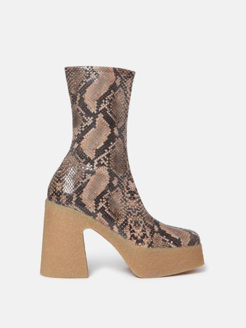 Skyla Alter Python Chunky Platform Ankle Boots